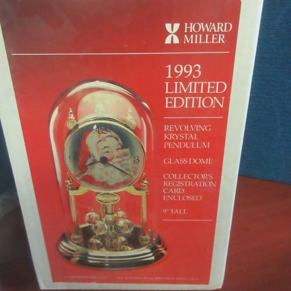 6 HOWARD MILLER CHRISTMAS TIME 9" ANNIVERSARY CLOCK 1st Ed '93 '95 '96 '97 '98 - Picture 6 of 11